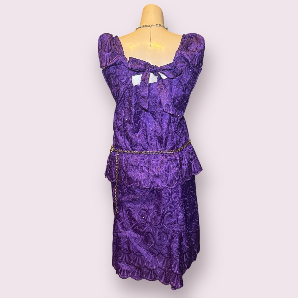 Vintage Purple Skirt Set with Top, Whimsygoth Witchcore Regency Vibes - Picture 3 of 14